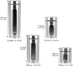 QWORK 4pc Stainless Steel Canister Set with Airtight Lids and Glass Window - Foo... - Image 3