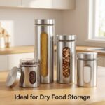 QWORK 4pc Stainless Steel Canister Set with Airtight Lids and Glass Window - Foo... - Image 5