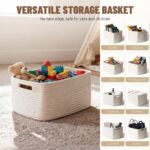 5 Pack White Woven Storage Baskets for Shelves, Decorative Basket Organizer Stor... - Image 5