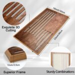 TOARTi Abstract Geometric Framed Wooden Wall Art Decor(16"x32"x3pcs), Large Vint... - Image 4