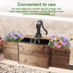OIPRTGFJ Outdoor Water Fountain,Floor Wooden Rectangular Pump Old-Fashioned Foun... - Image 3