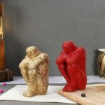 Handcrafted Set of 2 Resin Thinking Men Showpiece for Home Décor Lovable Designe... - Image 4