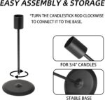 Matte Black Candle Holders, Set of 2 Decorative Candlestick Holders for Taper Ca... - Image 5