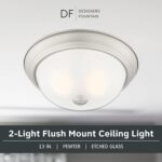DESIGNERS FOUNTAIN Reedley 2-Lights Flush Mount Ceiling Light, 13 Inch Lighting ... - Image 3