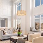 KSANA Gold Drum Chandelier, Modern Drum Pendant Light Fixture with Cream Glass S... - Image 4