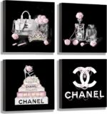 Meetdeceny Black And White Wall Art/Pink Book Pictures Room Decor for Teen Girls... - Image 2