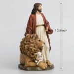 Jesus with Lion and Lamb Statue 10.8 Inch Jesus Figurine The Lion of Judah & The... - Image 3