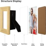 Vintage Wood 8x10'' Picture Frame with Acid Free Mat for 5x7'',Premium Black Vel... - Image 6