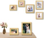 Vintage Wood 8x10'' Picture Frame with Acid Free Mat for 5x7'',Premium Black Vel... - Image 7