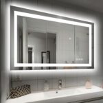 Hivone 40X32 LED Bathroom Mirror with Lights, Anti-Fog, Dimmable, Backlit + Fron... - Image 2