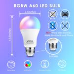 FTL Color Changing Light Bulb with Remote Control, A19 E26 Dimmable RGB LED Colo... - Image 3