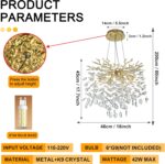 Modern Crystal Tree Branches Chandelier, 18in Gold 6 Lights Large Ceiling Hangin... - Image 4