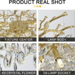 Modern Crystal Tree Branches Chandelier, 18in Gold 6 Lights Large Ceiling Hangin... - Image 5