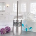 Creative Scents Crackled Glass Silver Bathroom Accessories Set - 6 Piece Bathroo... - Image 9