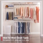 Rubbermaid Configurations Custom Closet Kit 4-8 Ft. Adjustable Metal Wire Shelvi... - Image 3
