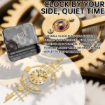 Wall Clock for Living Room, Silent Quality Quartz Battery Operated, Golden Metal... - Image 4