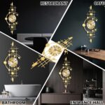 Wall Clock for Living Room, Silent Quality Quartz Battery Operated, Golden Metal... - Image 7