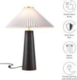 Modway Nera Table Lamp with Marble Pattern in Black – Modern Accent Lamp with Pl... - Image 4