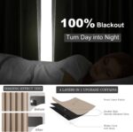 Topfinel 105 Inches Long Custom Black Out Faux Thick Linen Drapery Panels, Pinch... - Image 4