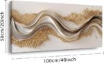 LAVIKARS Abstract Fluid Gold Wave Wall Art for Bedroom Canvas Oil Painting Print... - Image 4