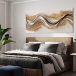 LAVIKARS Abstract Fluid Gold Wave Wall Art for Bedroom Canvas Oil Painting Print... - Image 5