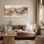 LAVIKARS Abstract Fluid Gold Wave Wall Art for Bedroom Canvas Oil Painting Print... - Image 6