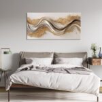 LAVIKARS Abstract Fluid Gold Wave Wall Art for Bedroom Canvas Oil Painting Print... - Image 7