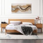 LAVIKARS Abstract Fluid Gold Wave Wall Art for Bedroom Canvas Oil Painting Print... - Image 9