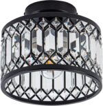 Rpzloila Crystal Ceiling Light Fixture, Modern Semi Flush Mount Ceiling Light,Cr... - Image 3
