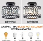 Rpzloila Crystal Ceiling Light Fixture, Modern Semi Flush Mount Ceiling Light,Cr... - Image 4