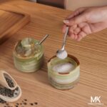 MARBLOUS KRAFTS Marble Salt Cellar with Lid and Spoon 3" Inch Green Stone Salt D... - Image 6