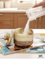 MARBLOUS KRAFTS Marble Salt Cellar with Lid and Spoon 3" Inch Green Stone Salt D... - Image 7