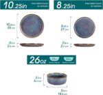 vancasso PLAYA Plates and Bowls Sets, 12 Pieces Grey-Blue Dinnerware Sets for Ki... - Image 3
