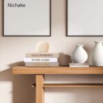 Set of 3 Linen Covered Decorative Books for Home Office Decor-Gold Foil Stamping... - Image 5