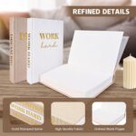Set of 3 Linen Covered Decorative Books for Home Office Decor-Gold Foil Stamping... - Image 8