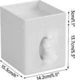 Tissue Box Cover, PU Leather Square Tissue Box Holder with Storage Tray for Bath... - Image 8
