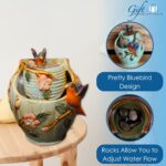 Gift Essentials Bluebird Tabletop Ceramic Water Fountain - Relaxing, Bubbling In... - Image 3