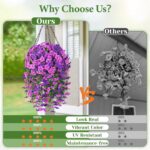 Realistic Artificial Flowers for Outdoors, 2 PCS Full UV Resistant Artificial Ou... - Image 4