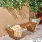 Christopher Knight Home Esme Outdoor Acacia Wood Bench, Teak Finish - Image 4