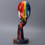 suruim Simple Creative Colorful Female Face Art Statue Thinker Sculpture Abstrac... - Image 7