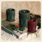 Small Iron Plate Candle Holder Set of 2, Minimalist Metal Candle Stand for LED &... - Image 3