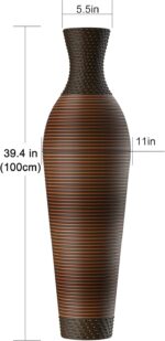 39" Tall Large Rattan Standing Floor Vase Modern Decorative Accent Flower Holder... - Image 3