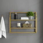 Crosley Furniture Aimee Wall Mounted Bathroom Storage Shelf with Towel Rack and ... - Image 3