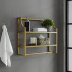 Crosley Furniture Aimee Wall Mounted Bathroom Storage Shelf with Towel Rack and ... - Image 6