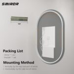 SMIROR Oval Backlit LED Bathroom Mirror, 28x36 Pill-Shaped Lighted Vanity Mirror... - Image 6