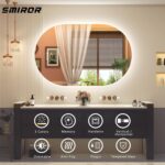 SMIROR Oval Backlit LED Bathroom Mirror, 28x36 Pill-Shaped Lighted Vanity Mirror... - Image 7