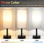 Fenmzee Bedside Table Lamps Set of 2-3 Color Temperatures Pull Chain Lamp with A... - Image 3