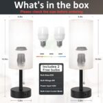 Fenmzee Bedside Table Lamps Set of 2-3 Color Temperatures Pull Chain Lamp with A... - Image 5