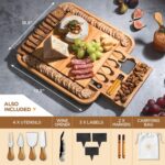 Charcuterie Boards Gift Set - Bamboo Cheese Board Set Charcuterie Tray & Serving... - Image 4