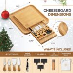 Charcuterie Boards Gift Set - Bamboo Cheese Board Set Charcuterie Tray & Serving... - Image 6
